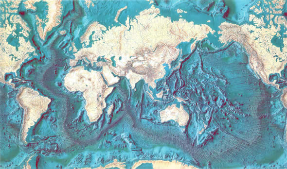 World Ocean zones map