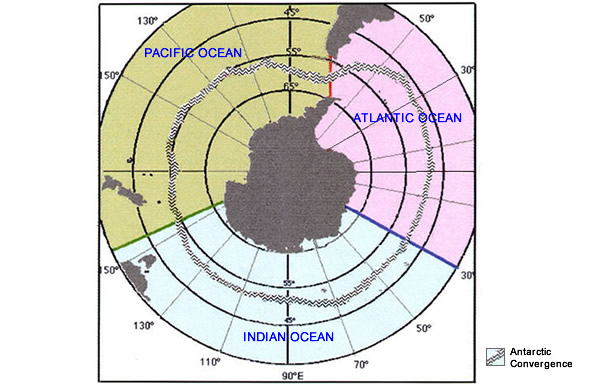 Sub-Antarctic and Antarctic subzones map