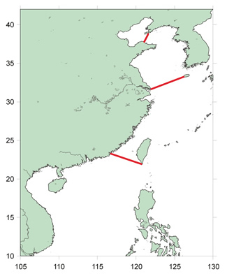 China Seas subzones map