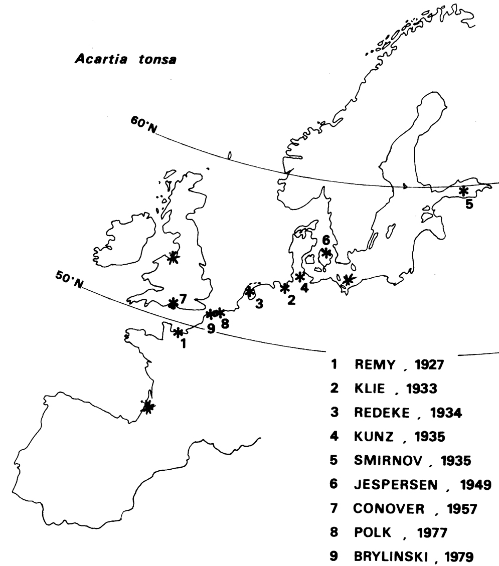 Espèce Acartia (Acanthacartia) tonsa - Carte de distribution 6