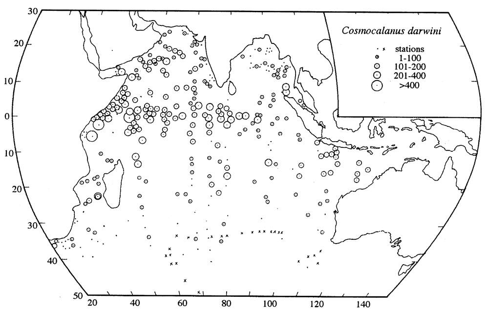 Species Cosmocalanus darwini - Distribution map 3