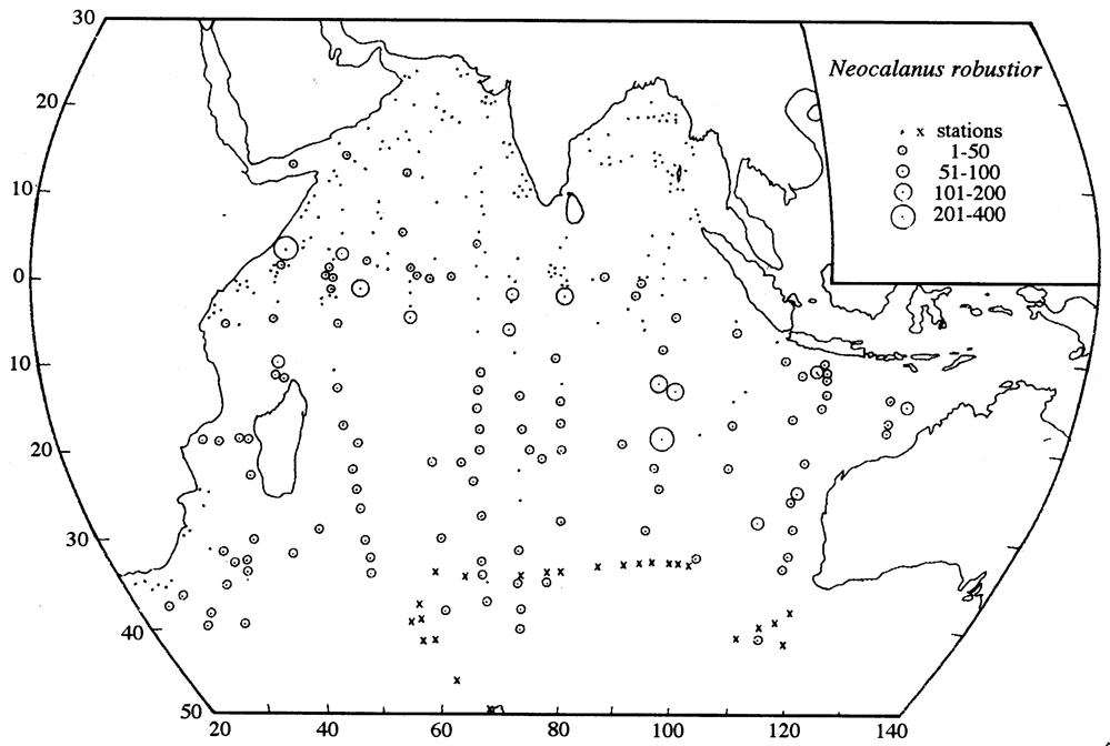 Species Neocalanus robustior - Distribution map 5
