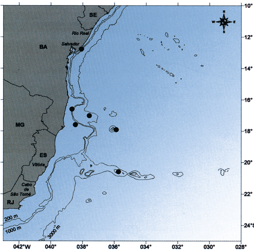 Espce Monstrilla bahiana - Carte de distribution 2