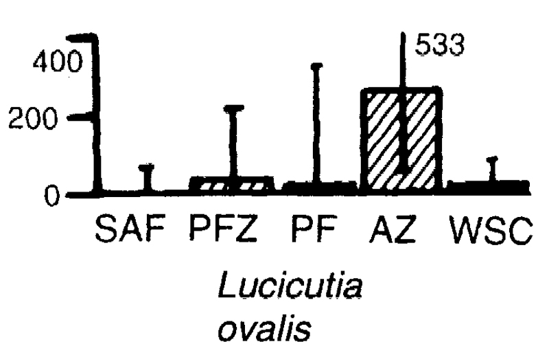 Espce Lucicutia ovalis - Carte de distribution 6