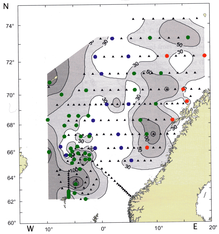 Species Calanus finmarchicus - Distribution map 83