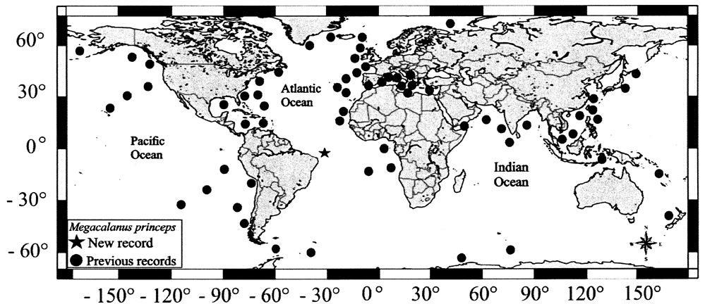 Species Megacalanus princeps - Distribution map 6