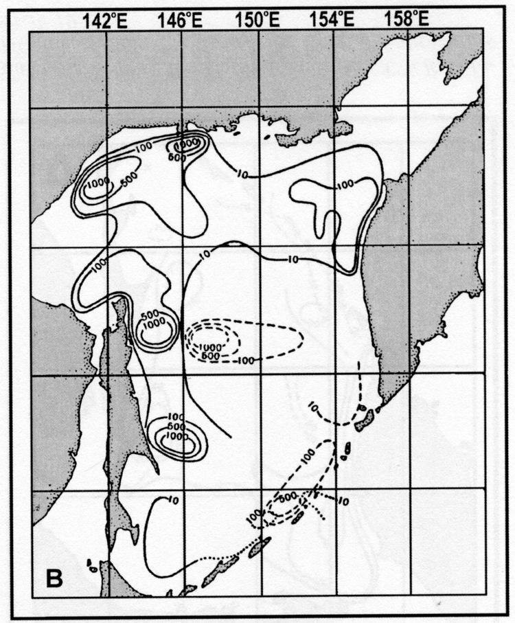 Species Metridia okhotensis - Distribution map 9