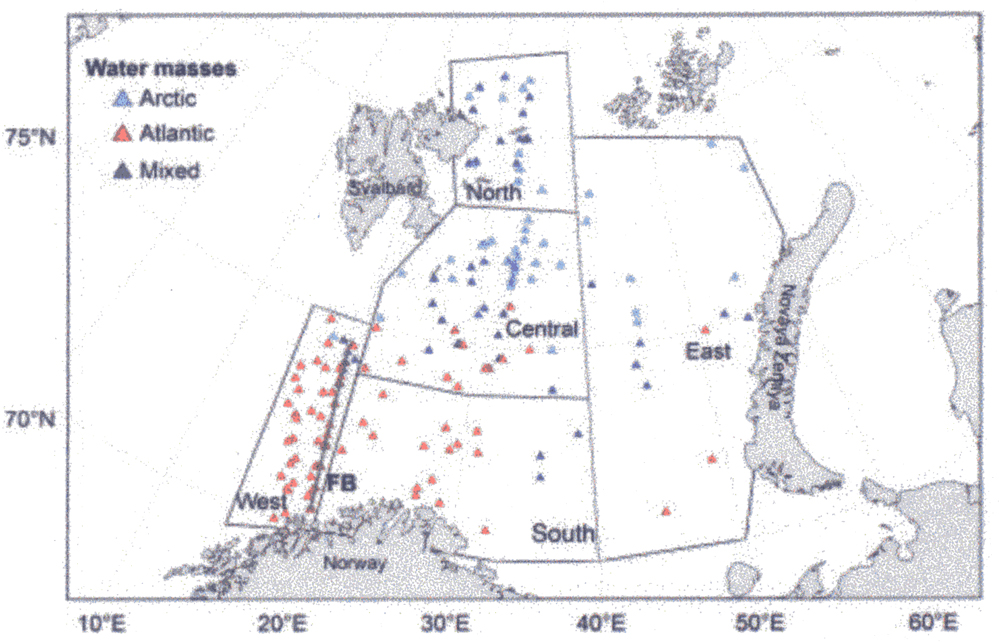 Species Calanus glacialis - Distribution map 76