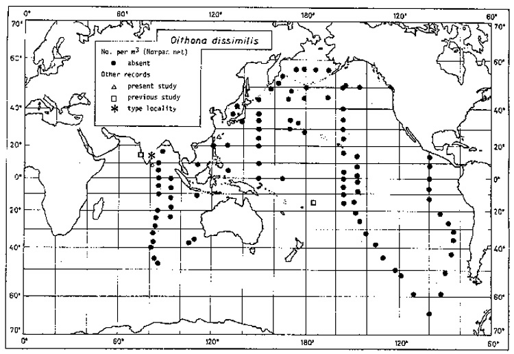 Species Oithona dissimilis - Distribution map 2