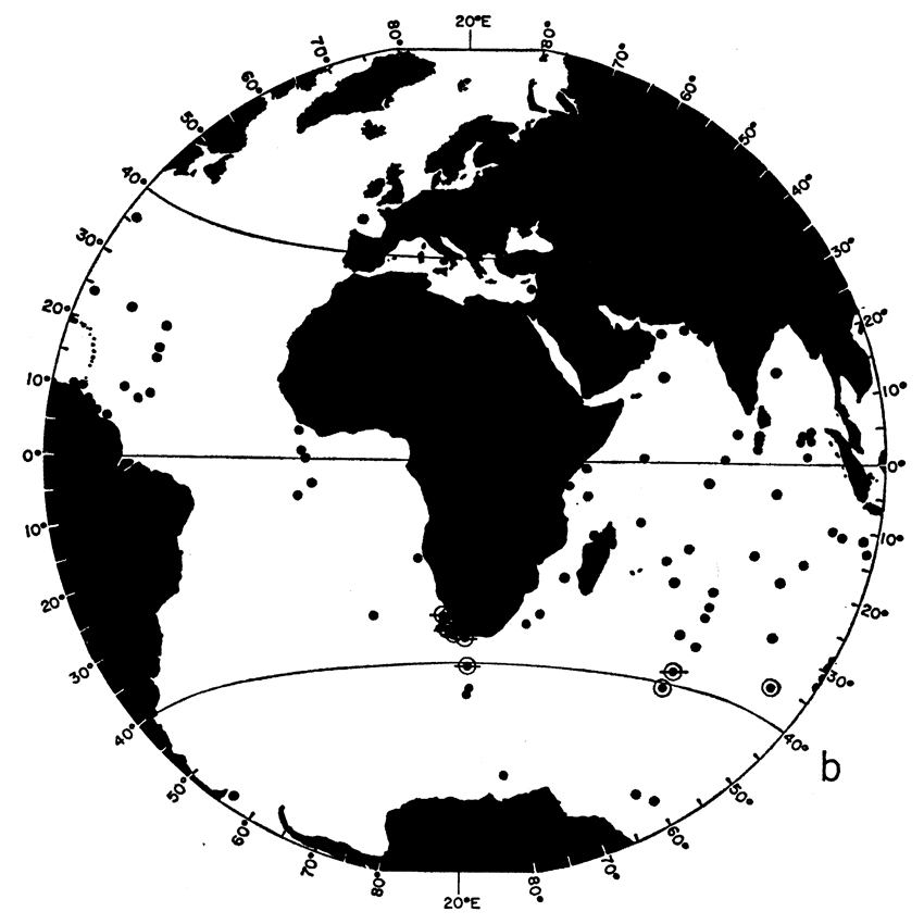 Espce Clausocalanus ingens - Carte de distribution 5