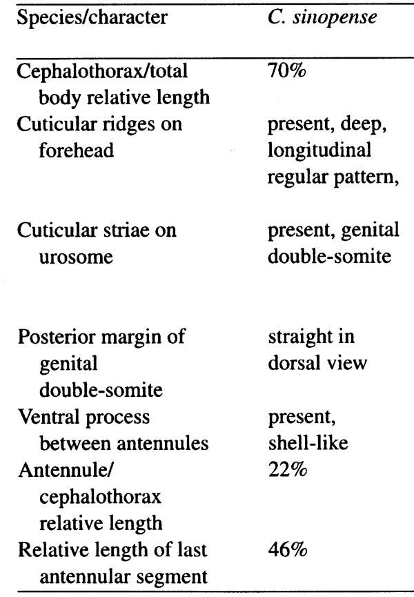 Espce Cymbasoma sinopense - Planche 5 de figures morphologiques