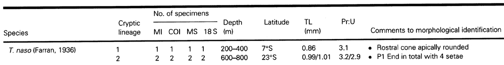 Espèce Teneriforma naso - Planche 6 de figures morphologiques