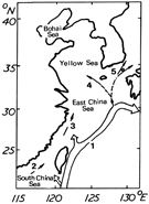 Schematic picture of the Kuroshio Current and its branches in the China Seas
