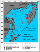 Surface thermal fronts of the Okhotsk Sea from Pathfinder data, 1985–1996